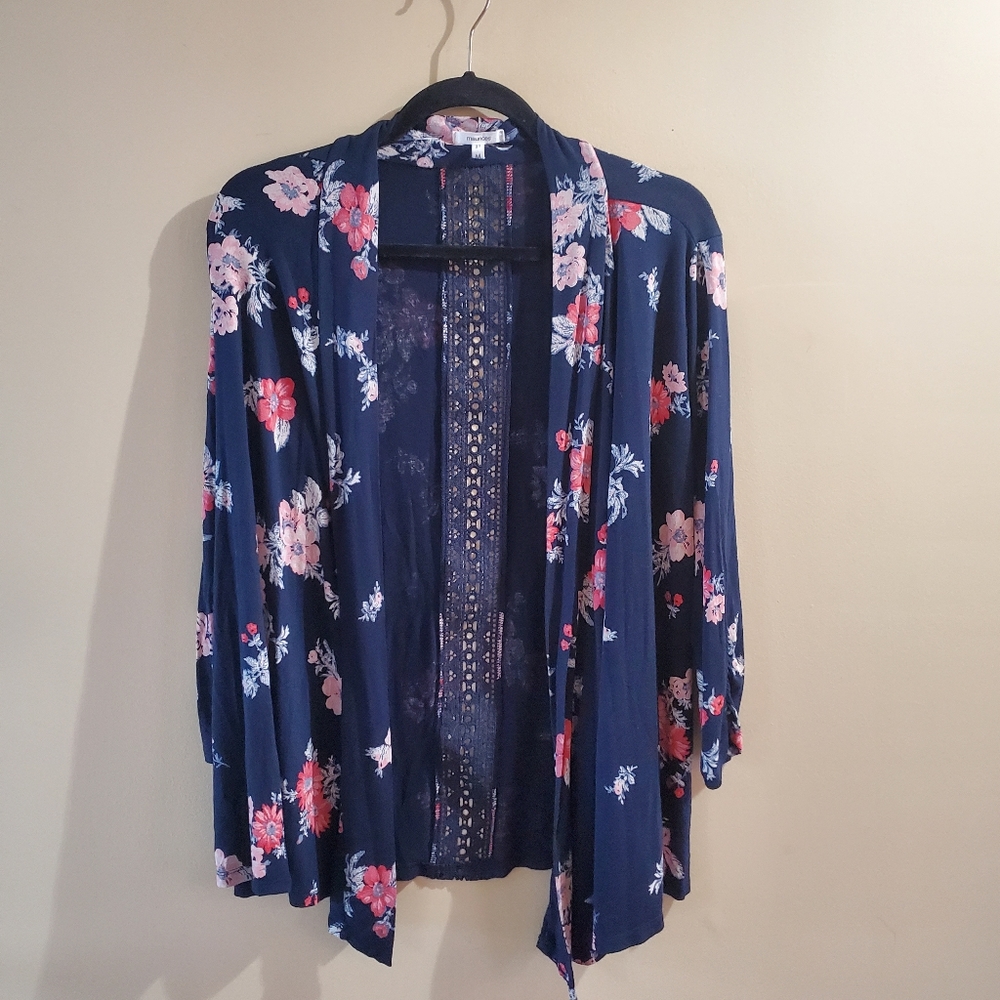 Maurices Navy Floral Cardigan – Size Medium (Fits M/L)